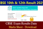 CBSE Board Class 10th 12th Result Date 2025 Through Official Website